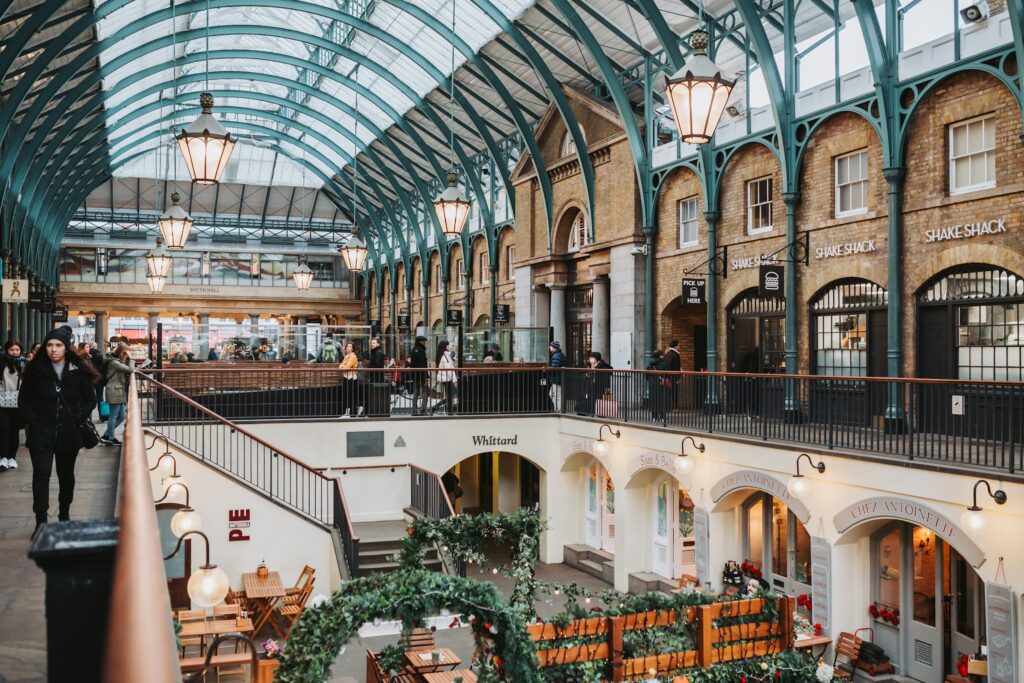 Inside Covent Garden in London.