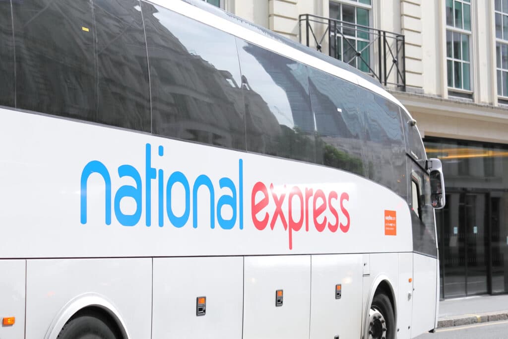 National Express coach in London.